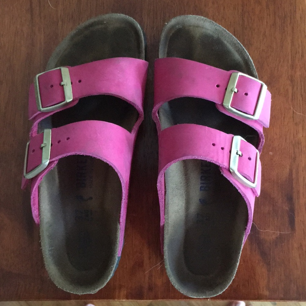Pink leather soft foot bed Birkenstock